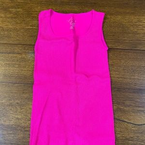 Bright pink tank top
